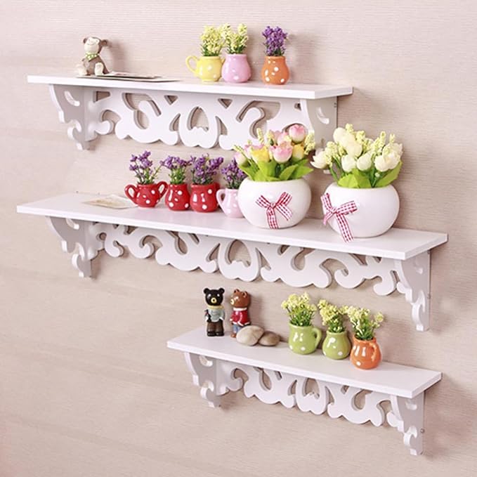 Artisan-Crafted Floating Wooden Wall-Mounted Shelves