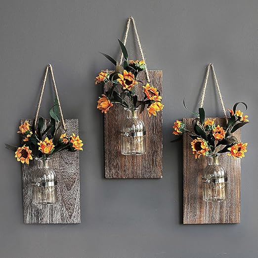 Rustic Charm Wall-Mounted Jar Decor