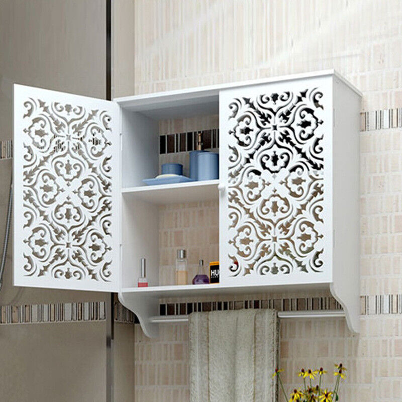 Wall-Mounted Bathroom Cabinet with Integrated Towel Rod